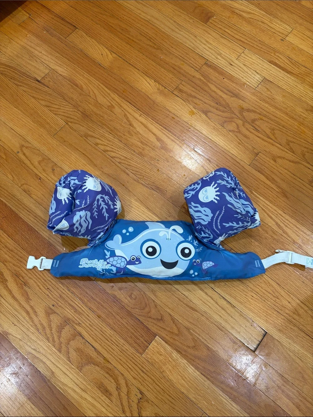 Blue Kids Swim Float Vest with Sea Animal Design